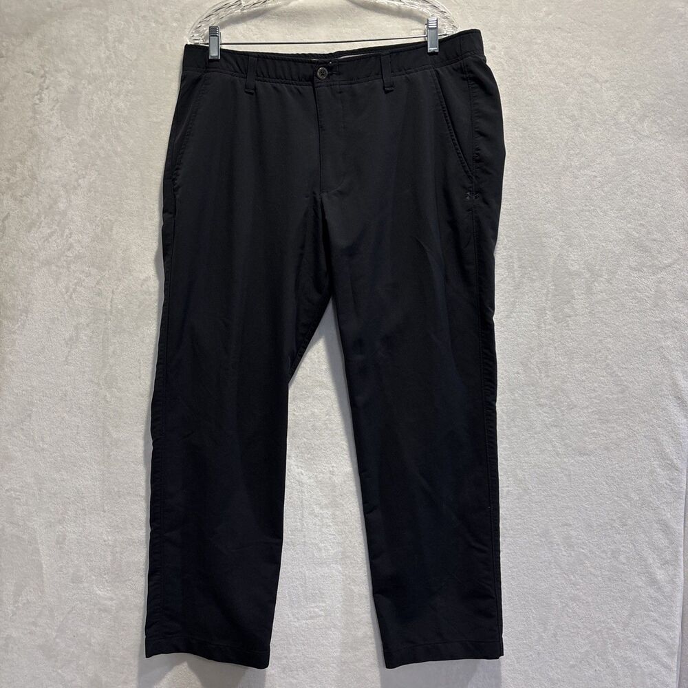 Under Armour Pants Men's Size 38x30 Black Match Play Straight Leg Golf Stretch